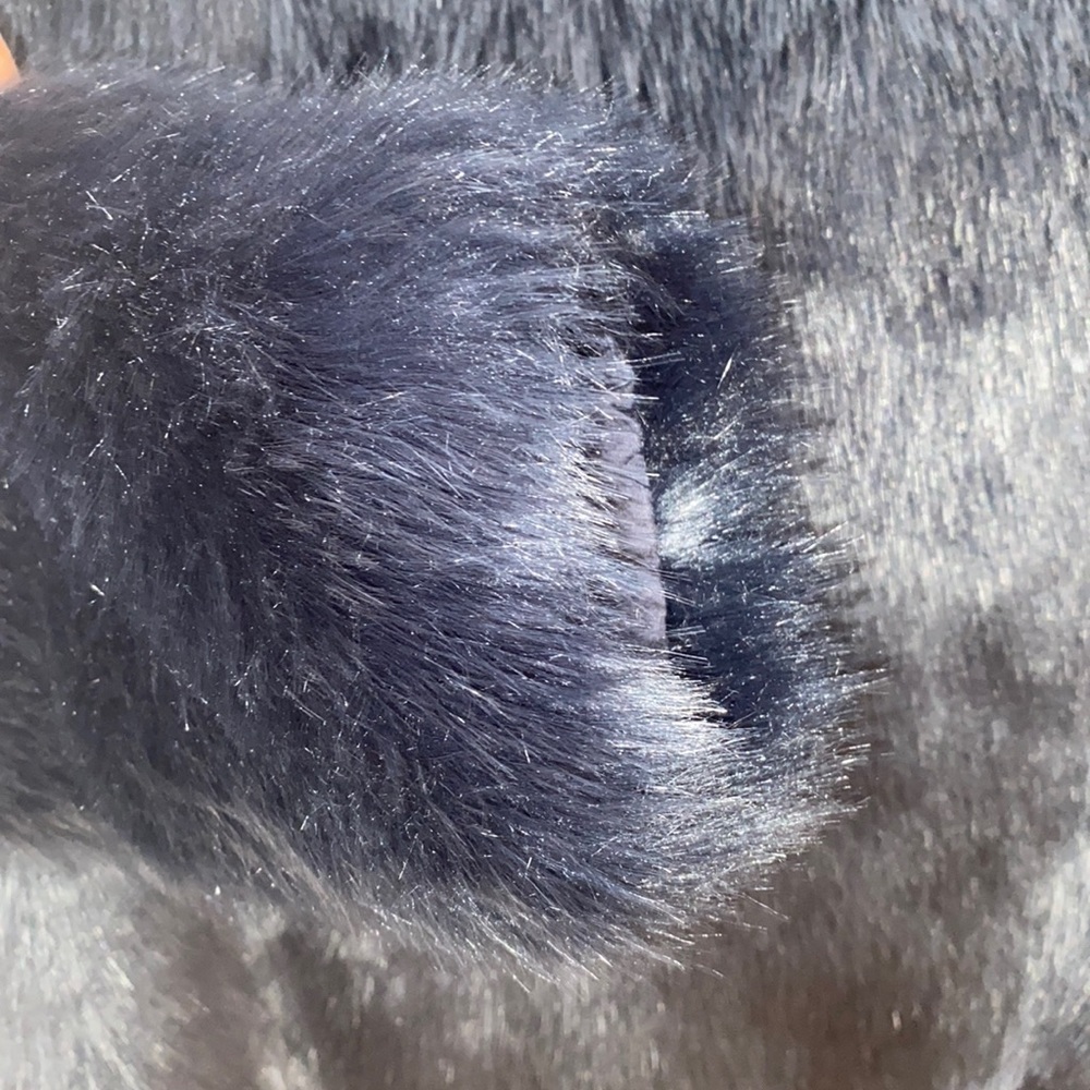 ZARA Trafaluc faux fur jacket short fur midnight blue Size S - Picture 8 of 15